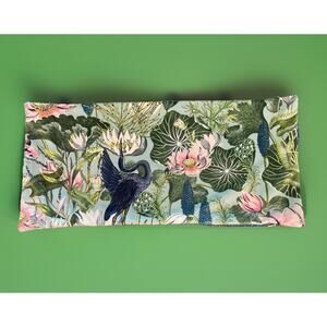 Designer Lumbar Pillow Cover "Waterlily Velvet" 2 Looks 1 Pillow 11"x24"